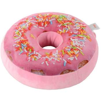 Cheer Collection Reversible Plush Donut Throw Pillow - Rainbow Icing/Rainbow Sprinkles