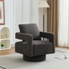 Ridstar Charcoal Square Swivel Accent Chair with Open Back,360 Degree Rotation, Lounge Club Chair with Removable Back Cushion - 2 of 4