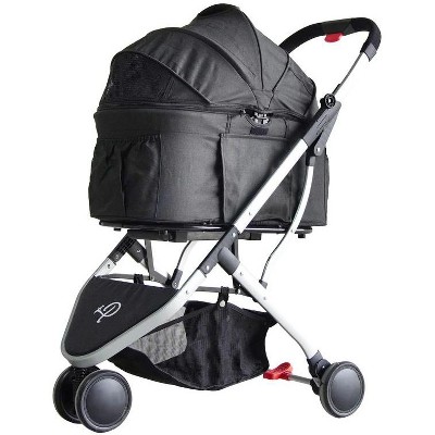 Midnight Black 3-in-1 Pet Stroller with Carrier and Car Seat