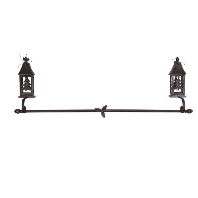 Transpac Metal 44.25 in. Gray Christmas Lantern Stocking Holder