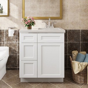 LOVMOR in Plywood Bath Vanity Cabinet with Drawers without Top for Kitchen, Bathroom, Living Room - 1 of 4