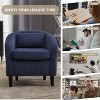 CAVINAS Mid-Century Modern Accent Barrel Chair with Corduroy Upholstery and Wooden Legs, Comfy Single Armchair with Thick Cushions and Pillow - 3 of 4