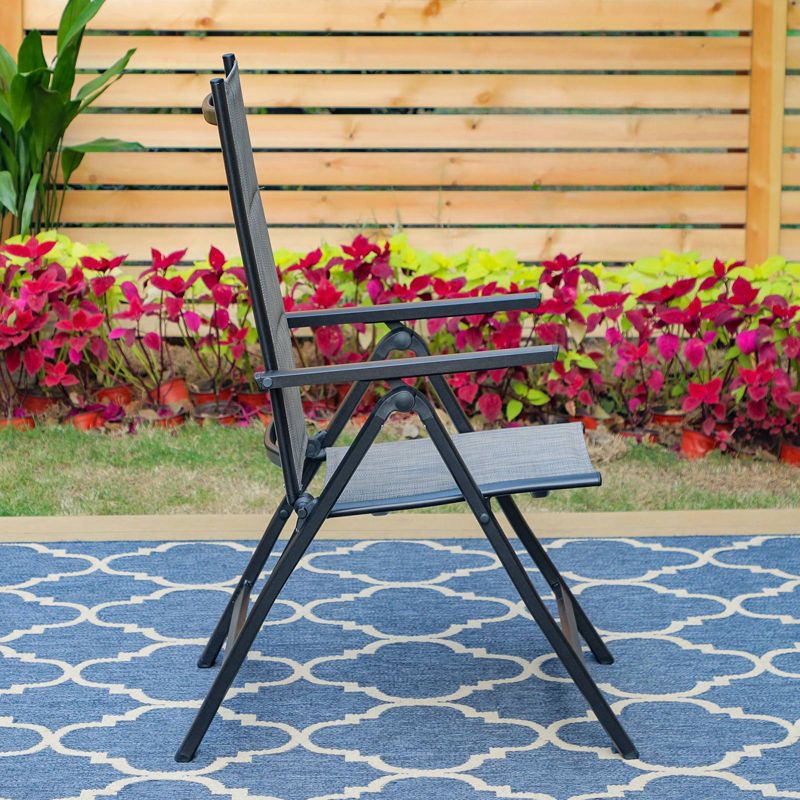 2pk Outdoor Padded Textilene Dining Chairs with Aluminum Frame - Captiva Designs, 3 of 14