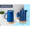 Nat & Jules Large Raw Bottom Matte Navy Blue 48 ounce Ceramic Pitcher Jug - 2 of 4