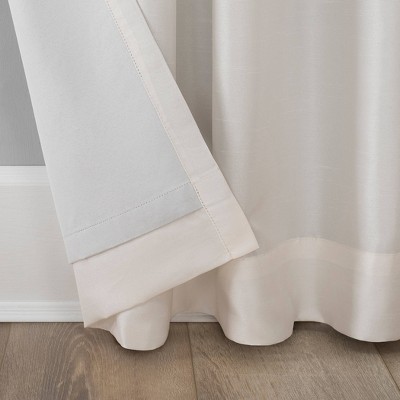 Pearl White Faux Silk Blackout Curtain Panel 50" x 95"