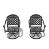 GDFStudio Arthur Modern Cast Aluminum and Waterproof Upholstered Patio Swivel Chair(Set of 2) - 2 of 4