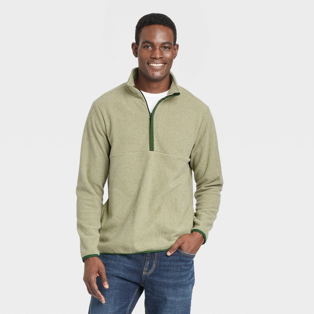 Men's Polar Fleece Half Zip Sweatshirt - Goodfellow & Co™ Green XXL
