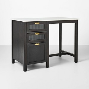 48" Reeded Glass & Wood Kitchen Island with Seating Nook - Hearth & Hand™ with Magnolia - 1 of 4