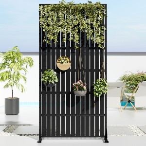 Dovelina Outdoor Freestanding Metal Privacy Screen Decorative Garden Fence - 1 of 4