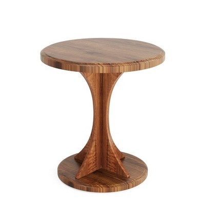Resenkos Nightstand, Night Stand,Wood End Table, Round Sofa Side Table Vintage Nightstand,Rustic Brown