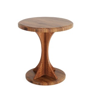 Resenkos Nightstand, Night Stand,Wood End Table, Round Sofa Side Table Vintage Nightstand,Rustic Brown - 1 of 4