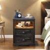 GlasFlength Nightstands Stylish and Functional Bedroom Storage with Ample Drawers and Shelves, Modern Design Style, Black,19.68”*15.74”*23.63" - 3 of 4