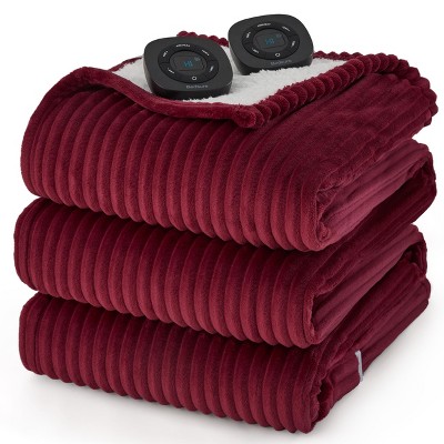 Electric Heated Blanket Soft & Washable Ribbed Flannel