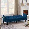 NicBex 75.5" Velvet Futon Sofa Bed,Convertible Couch with Adjustable Backrest,Side Pockets,USB Port,Sleeper Couch for Living Room Apartment - 2 of 4