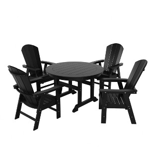WestinTrends 5 Piece Outdoor Patio Dining Round Table and Curved Back Armchair Set - 1 of 2