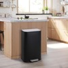 Slim Bathroom Trash Can, Stainless Steel Step-On Garbage Bin with Soft-Close Lid & Removable Inner Bucket, Narrow Recycle Bin for Kitchen必填 - 3 of 4