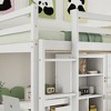 Full Size Loft Bed with Desk, Storage Shelves and Drawers, Built-in Ladder, Safety Guardrails and Solid Pine Wood Frame, Gray/White-ModernLuxe - image 4 of 4