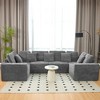 135.5'' Striped Corduroy Modular U-Shaped Sectional Sofa with Reversible 6-Seater Chaise, Ergonomic Design, Cloud-Like Softness - 2 of 4