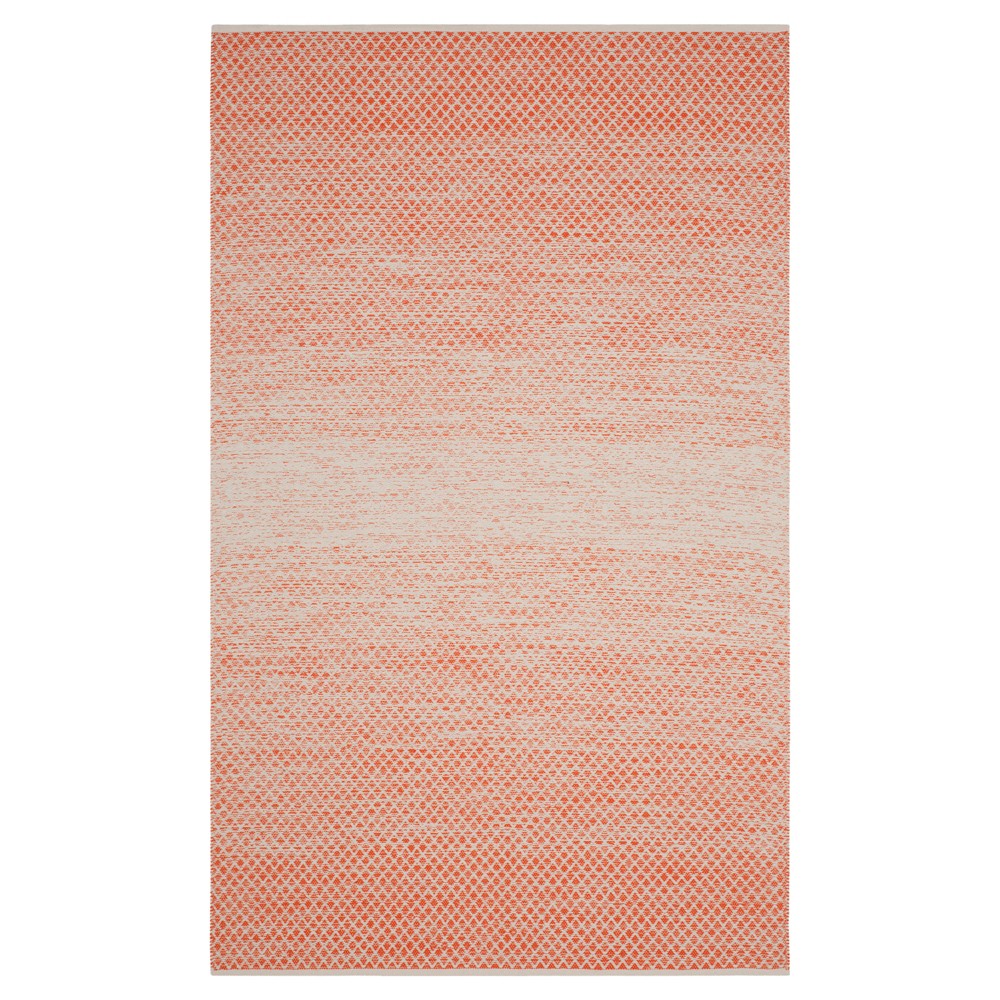 Orange/Ivory Geometric Flatweave Woven Area Rug 4'x6' - Safavieh