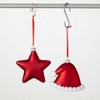4.5"H & 4"H Sullivans Christmas Red Santa Hat Star Ornaments Set of 2  Red-White - 3 of 3