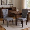HomeRoots Set of Two Gray and Brown Fabric And Wood Dining Side Chairs - 2 of 4