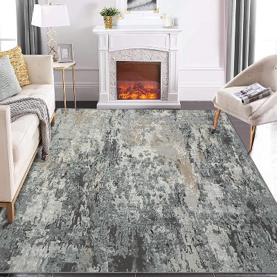 Modern Abstract Rug – Washable, Non-Slip, Ultra-Thin, Low Pile, Non-Shedding Area Rug for Living Room,Bedroom,Home Office, Contemporary