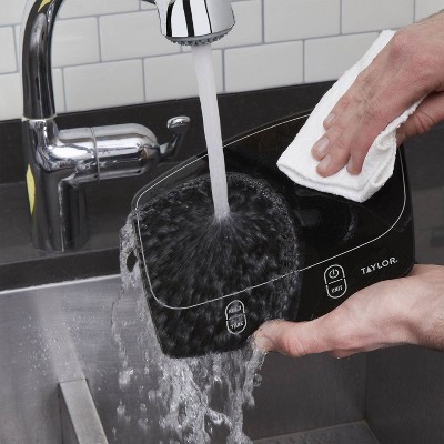 Taylor Black Waterproof Digital Kitchen Scale with LED Display