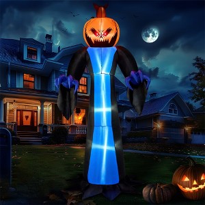 SYNCFUN 12 FT Halloween Inflatables Outdoor Decorations, Scary Halloween Inflatable Pumpkin with LEDs for Outside Halloween Yard Decorations - 1 of 4