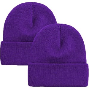 MSDC 1&2 Pack Beanie for Men Women Slouchy Beanie Hats Winter Knit Caps Soft Ski Hat Unisex - 1 of 4