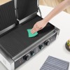 VEVOR Commercial Panini Grill, 3600W Electric Sandwich Panini Maker, Stainless Steel Double Sandwich Press, 19"x9" Full Grooved Enamel Plate - 2 of 4