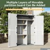 Aoxun Outdoor Storage Shed with Floor, 64 Cu.Ft Vertical Waterproof Storage Cabinet for Garage Storage, Pool Storage, Bike Shed, Garden Shed, White - 4 of 4