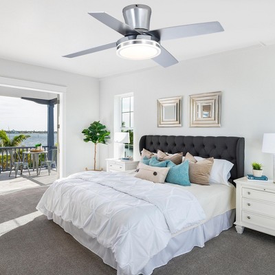 Bella Depot 44" Modern Black Ceiling Fan with LED Light
