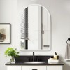 Spassway 36"H*24"W Arch Wood Medicine Cabinet with Adjustable Shelves Recessed Wall Cabinet Wall Mounted Bathroom Storage Cabinet with Mirror - 2 of 4