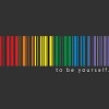 Adult Design By Humans Pride Rainbow Barcode To Be Yourself By mikmom T-Shirt - 2 of 2