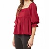 Women's Square Neck Babydoll Top - entro - 2 of 4