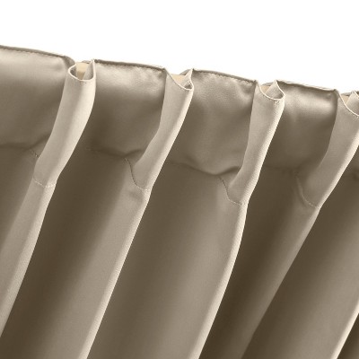 Putty Blackout Pleated Polyester Window Panel with Rod Pocket