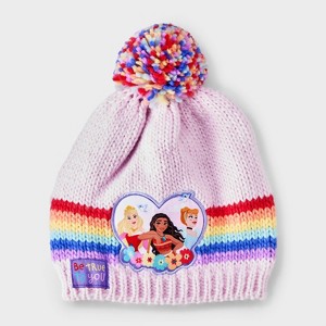 Girls' Disney Princess Pom Beanie - Pink - 1 of 3