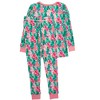 RuffleButts SoftSnooze Girls Holiday Ruffle Long Sleeve Pajama Set - 2 of 2