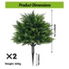 Artificial Cedar Topiary Ball Trees, Set of 2 Faux Cypress Plants UV Resistant Artificial Pine Shrubs Fake Bushes for Front Porch Garden - 3 of 4
