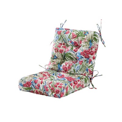 ARTPLAN Outdoor Chair Cushion,High Back Tufted Patio Cushion with Tie for Adirondack Rocker Chair,44"x21"x4",1 Count,Floral