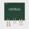 Pearl and Rhinestone Hoop & Drop Earring Set 3pc - Wild Fable™ Gold - 2 of 3