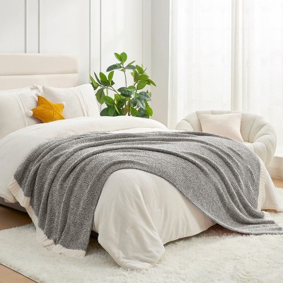 Snuggle Sac Reversible Throw Blanket Knitted Blanket Soft Bedding Blankets