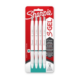 Sharpie 4pk S-Gel Pens White Barrel 0.7mm Vivid Teal Ink - 1 of 4