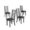 Syemin Modern Dining Chair Set of 4, High Back Armless Dining Chairs for Kitchen, Living Room, Black, 15.6"*18.5"*42.13" - 3 of 4