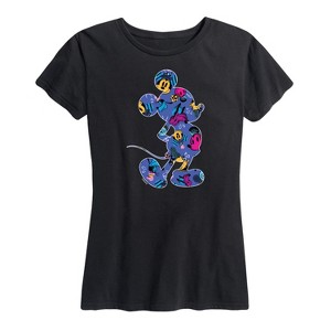 Women's - Disney - Mickey Silhouette Expressive Pattern Short Sleeve Graphic T-Shirt - 1 of 4