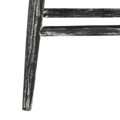 Transitional Black Wood Saddle-Style Counter Stool 24"