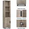 70" Tall Bathroom Cabinet, Modern Farmhouse Grey Storage, Metal Base & Adjustable Shelf, Open Organizer for Small Spaces, Laundry Room - 3 of 4