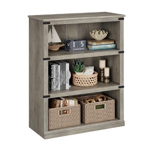 5 Tier Bookcase, Farmhouse Book Shelf with Storage, Tall Book Case Wooden 5 Shelf Bookcase for Home Office, Living Room, Bed Room - 1 of 4