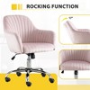 CAVINAS 15"-19"Swivel Rolling Chair with Adjustable Seat Height,Luxury Velvet Accent Armchair,Chic Leisure Chair for Office,Living Room&Study - 2 of 4