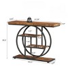 Syemin Console Tables Industrial Console Table, 4-Tier Rustic Sofa Table with Storage Shelve, Narrow Entryway Accent Table, Brown, 41.34"*11.8"*31.5" - 3 of 4